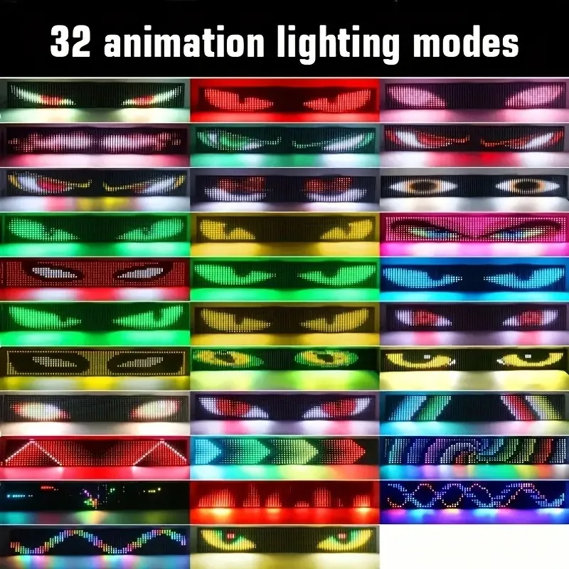 Demon Eyes Car LED Logo APP LED Matrix Pixel Panel Night Light DIY Programmable Flexible LED Display for Car Truck Accessorie