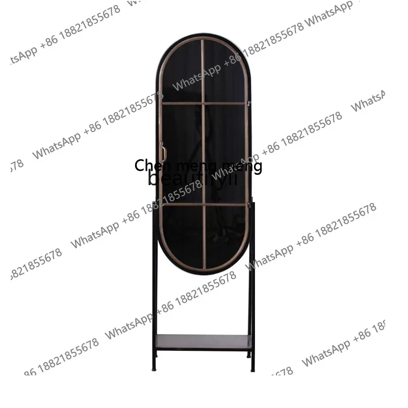 

xz1Vintage wine cabinet Arched locker Living room decorative Tall Glass door Standing cabinet Entry
