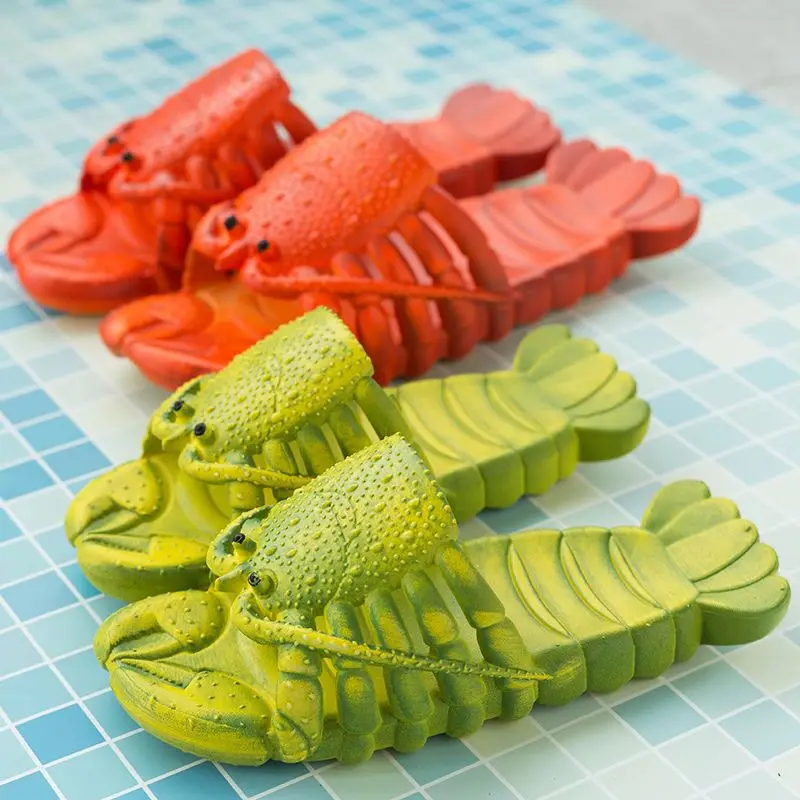 2024 New Summer Lobster Slippers Ladies Men Flip Flops Outdoor Beach Indoor Casual Shoes Unisex Soft Beach Slippers