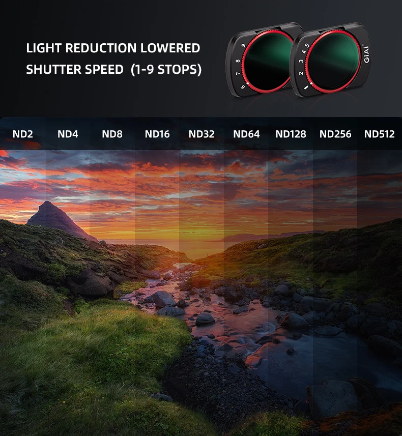 GiAi-filters voor Osmo Pocket 3-sportcamera's Toegang inclusief CPL, Black Mist, ND, VND, Black Mist en VND-filter