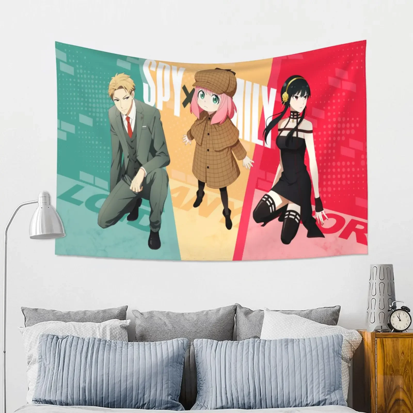 Spy * Family Anime Tapestry For Home,Cute Cartoon Backgrounds Poster,Wall Art Tapestries Room Decor For Dorm Living Room Bedroom - Detail 1
