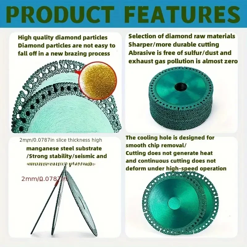 5Pcs Cutting Blades set- Cutting Disc Set, for Steel, Aluminum, Concrete, Stone, Marble, Iron - Precision Discs for Industrial