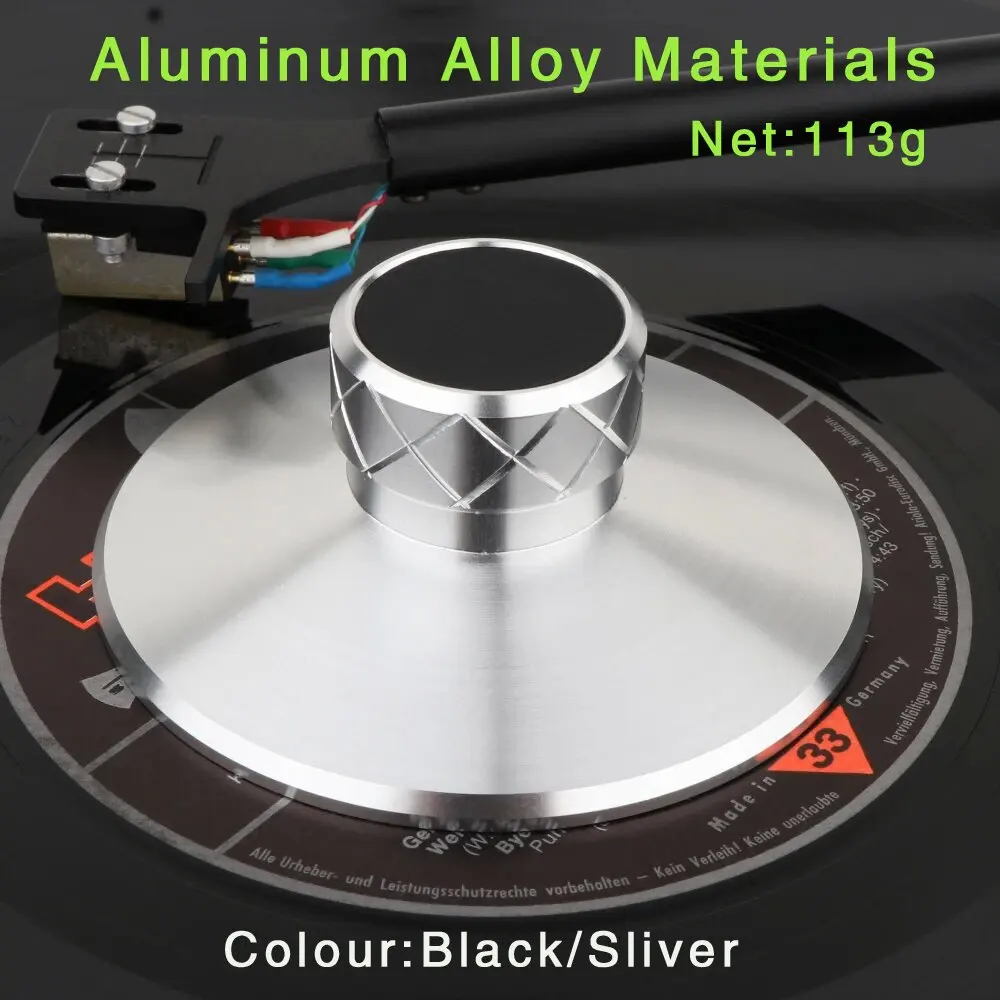 

HIFI Aluminum Metal Vinyl Record LP Record Player Accessories Stabilizer Disc Balanced Clamp for Turntable Black and Sliver