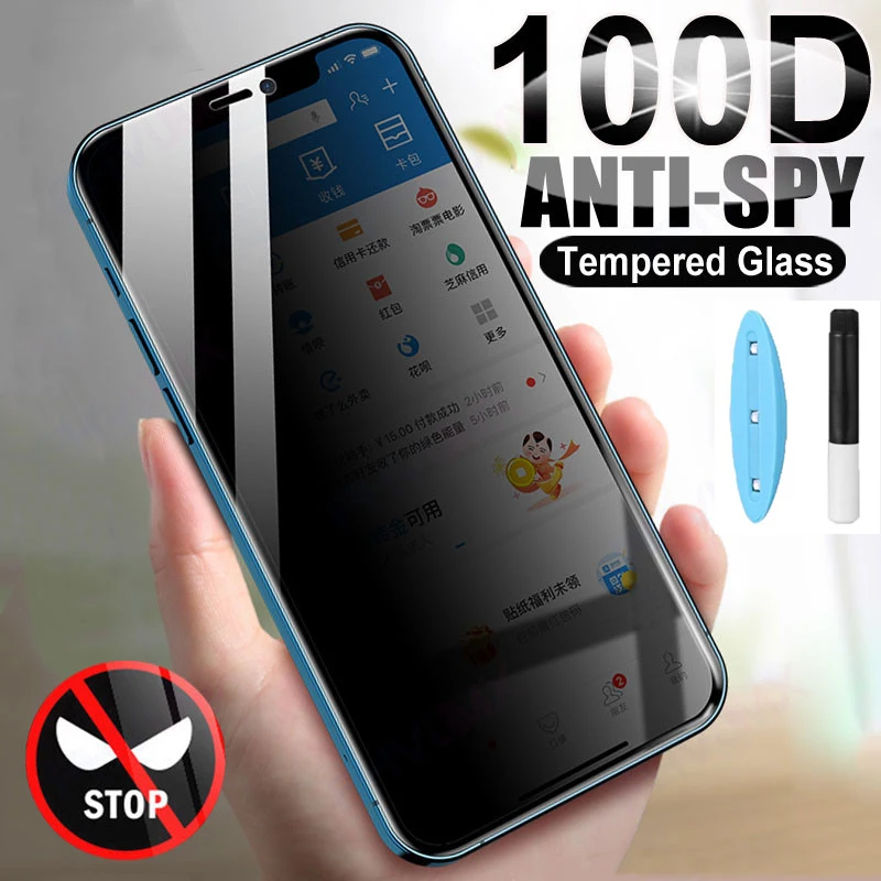 UV Privacy Screen Protector For Xiaomi Mi 12S 12 Pro 13 Lite 11 Ultra Civi 2 3 12X MIX 4 CC9 Note 10 Pro Anti Spy Tempered Glass