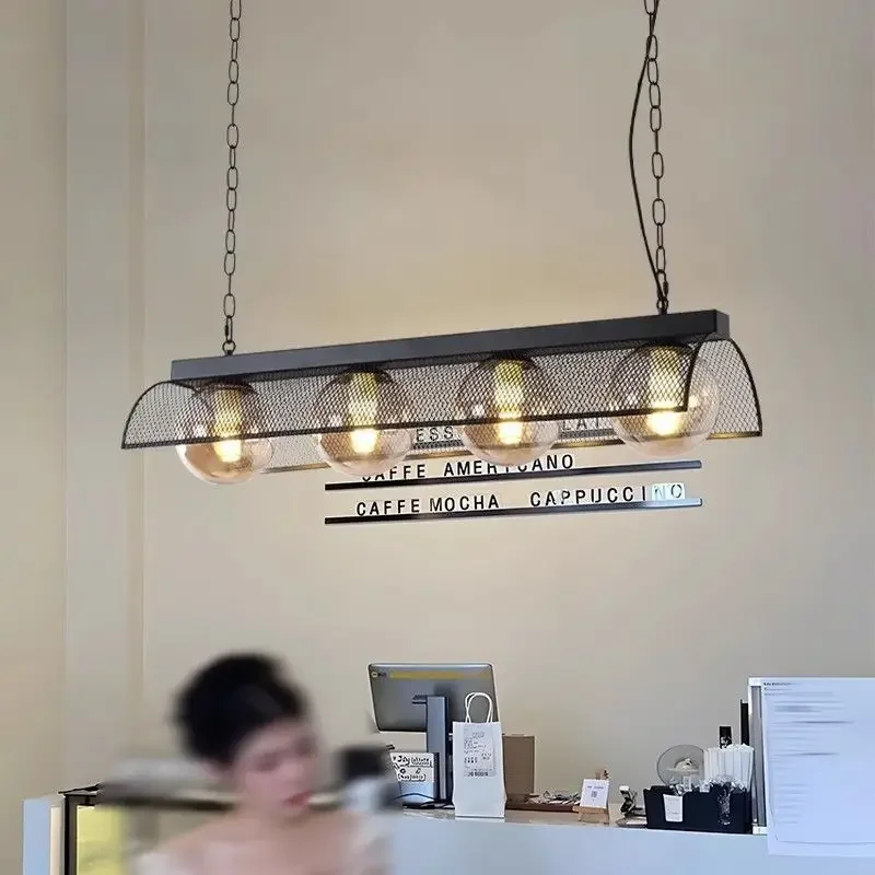 Light Luxury Restaurant Pendant Lights High End Creative Island Platform Simple And Modern Straight Line Dining Table Lights