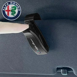 Sunglasses Clip Auto Sun Visor Car Glasses Case Card Ticket Pen Holder For Alfa Romeo 159 Giulietta Stelvio 4C MITO 156 Giulia