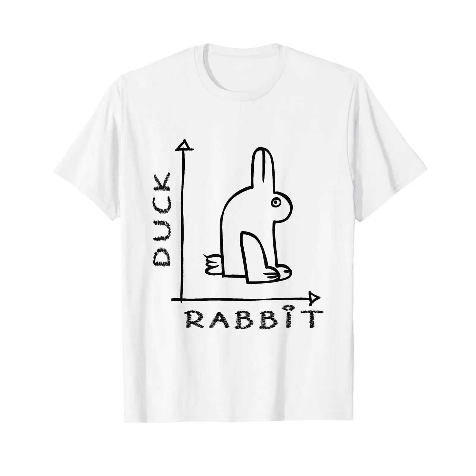 Rabbit Duck Funny Optical Illusion T Shirt White vintage Washed streetwear Unisex Top For Everyday Wear Slightly Stylish