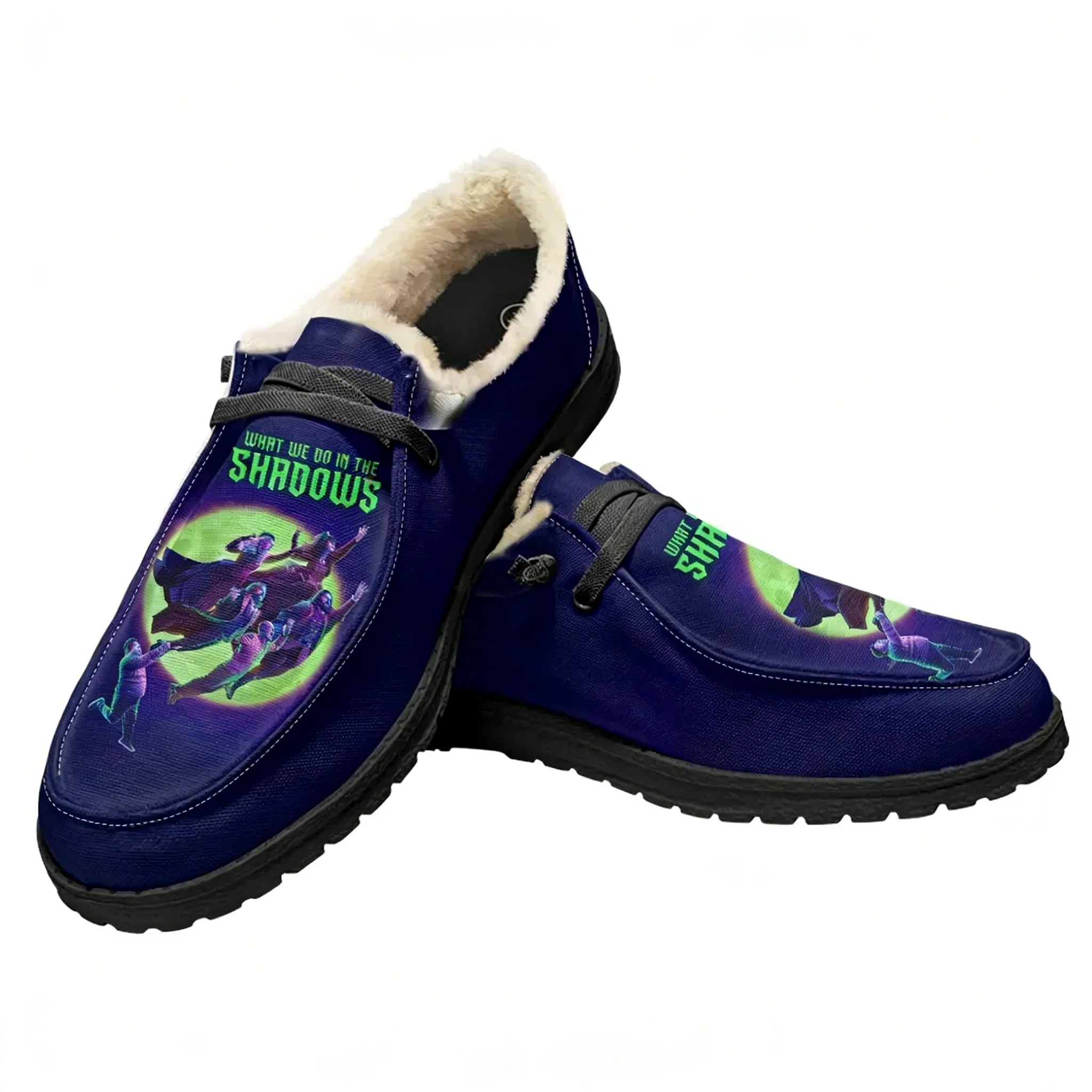 What We Do in The Shadows Velvet Flat Shoes Mens Womens Warm Sneakers Indoor Outdoor Lightweight Fashion Print Shoe Custom Shoes
