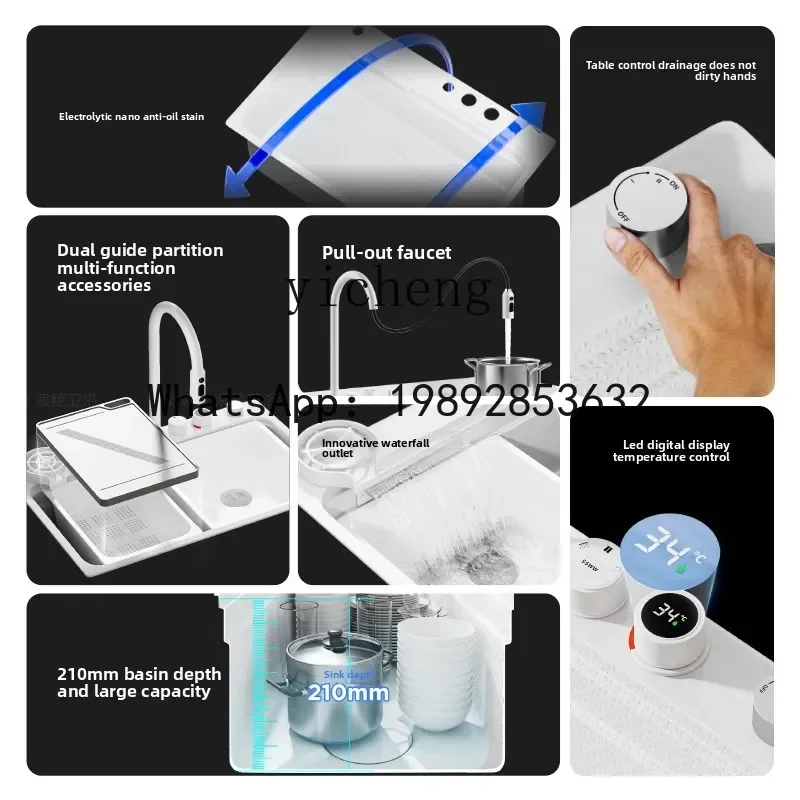

LYY sink white Taiwan-controlled vegetable basin 304 stainless steel large single tank for household use
