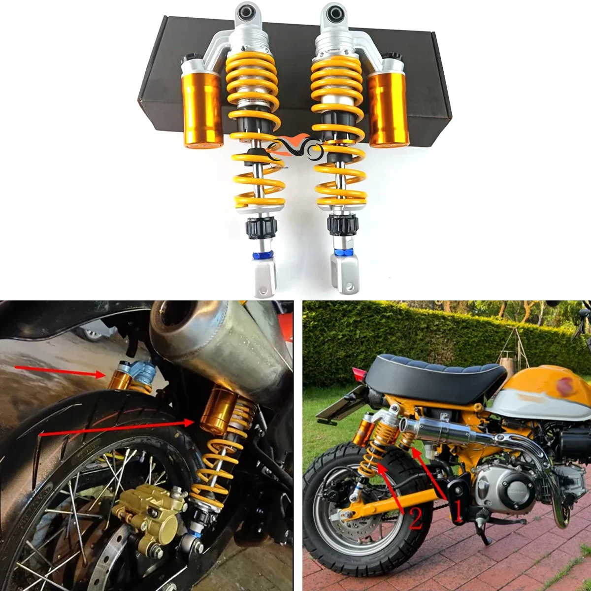 

320mm Motorcycle Suspension Spring Rear Air Shock Absorbers for Honda Yamaha BWS 125 Dirt Bike Gokart Quad ATV Nmax Xmax Aerox