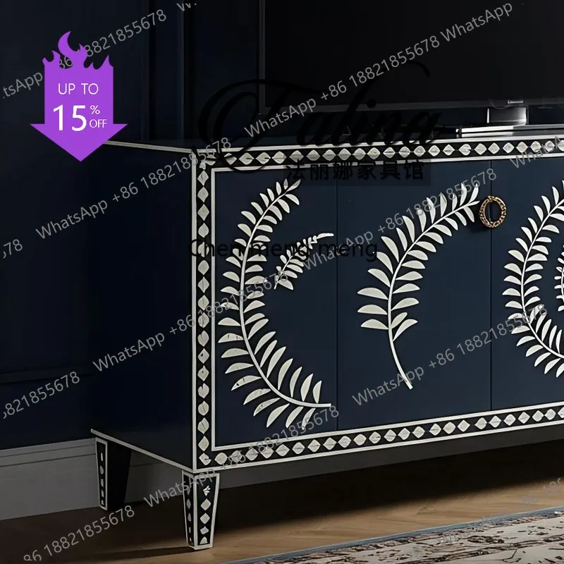 

Тумба под телевизор M45 из массива дерева, французский стиль, для гостиной, легкий люкс, высококачественный напольный шкаф, простой, расписанный вручную.