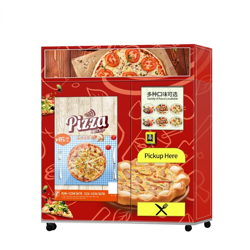 Samonagrzewający się automat do sprzedaży pizzy Automat do serwowania pizzy na zewnątrz