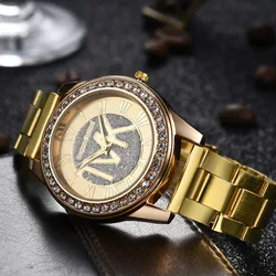 TVK Ladies Watch Golden Stainless Steel Water Resistant Roman Digital Frosted Diamond Quartz Watches For Women Montre Femme Gift