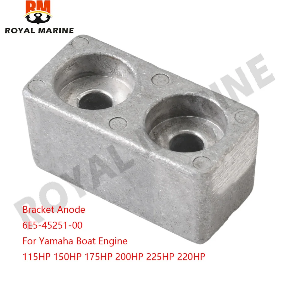 Anode For Yamaha Outboard 6E5-11325-00 Fit F9.9-F350 9.9HP-350HP Cylinder Head Crankcase 6E5-45251-00 Fit 115-220HP Bracket