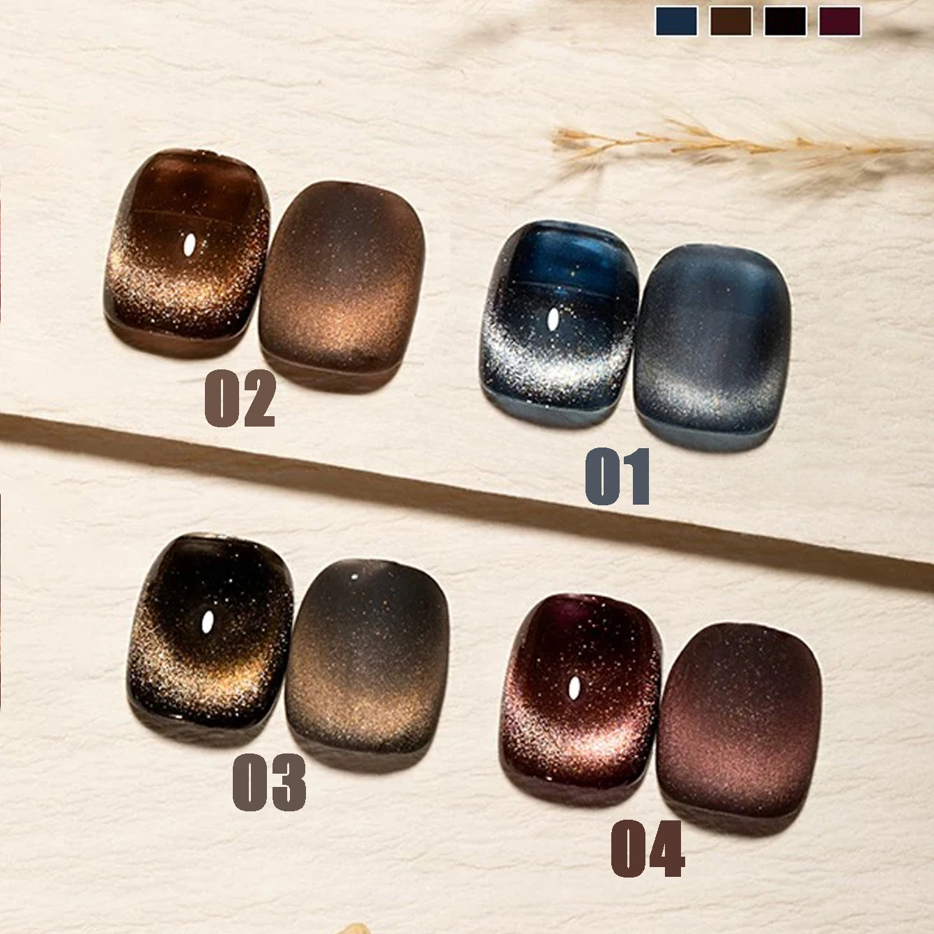 12 مللي 1 قطعة عيد الميلاد الخريف مبيعا أسود براون اللون سبج الذهب كريستال القط العين هلام البولندية مسمار الأحمر صالون الأظافر استخدام #1