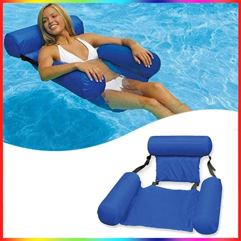 Foldable Water Inflatable Recliner Recreation Outdoor Swimming Pool Hammock Lounge Chairs Pool Float Bed Sofa Water Sports Toys