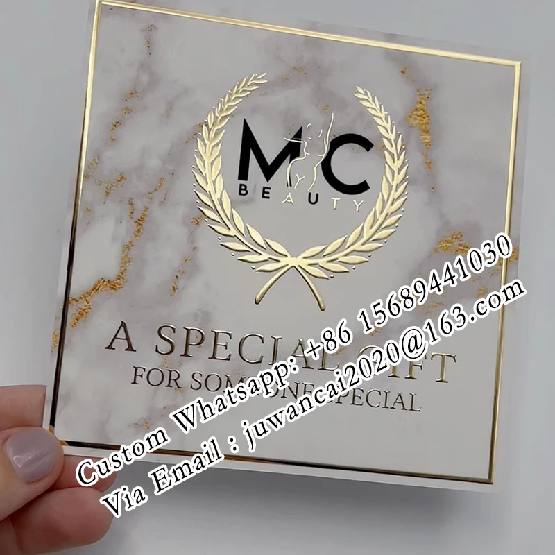 

Custom Square Luxury Metallic 3D Gift Vouchers Silverc Golden Raised Flyers with Logo and qr Code DIY Gift Certificate for spa