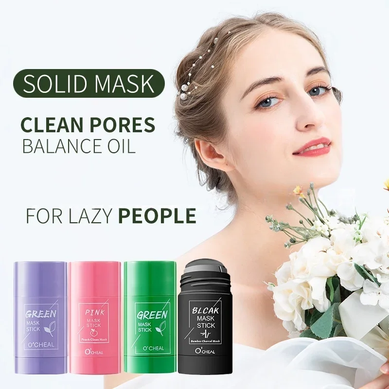 Green Tea Facial Mask Stick Purifying Mud Cream Hydrating Oil Reducing Pores Treatment Blackhead Elimination Face Care