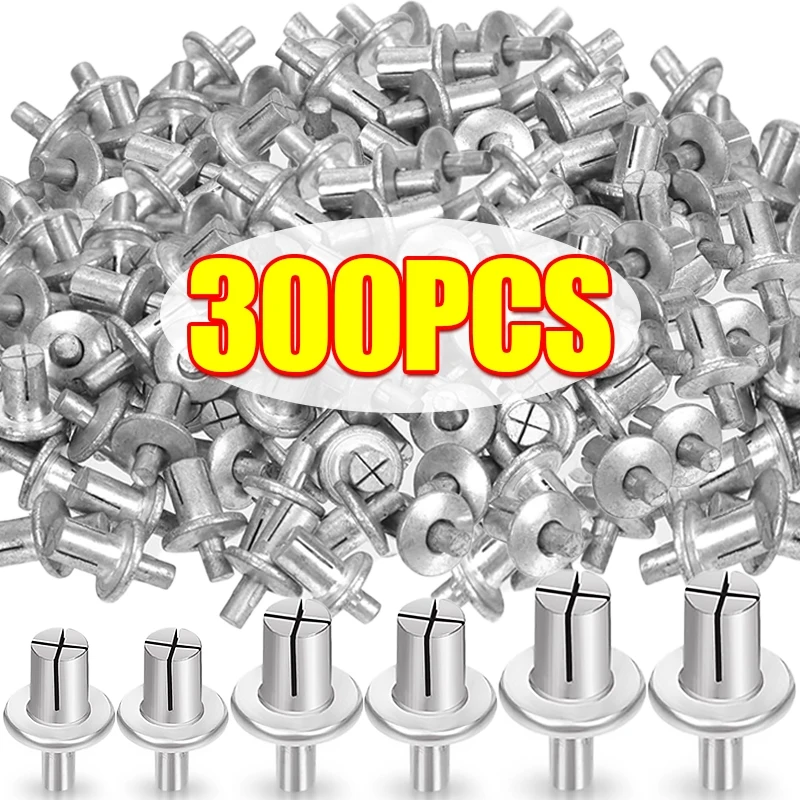300/10pcs Aluminum Alloy Hammer Expansion Rivets Expansion Nail Head Piercing Rivet Stainless Steel Rod Screws Fastener Hardware