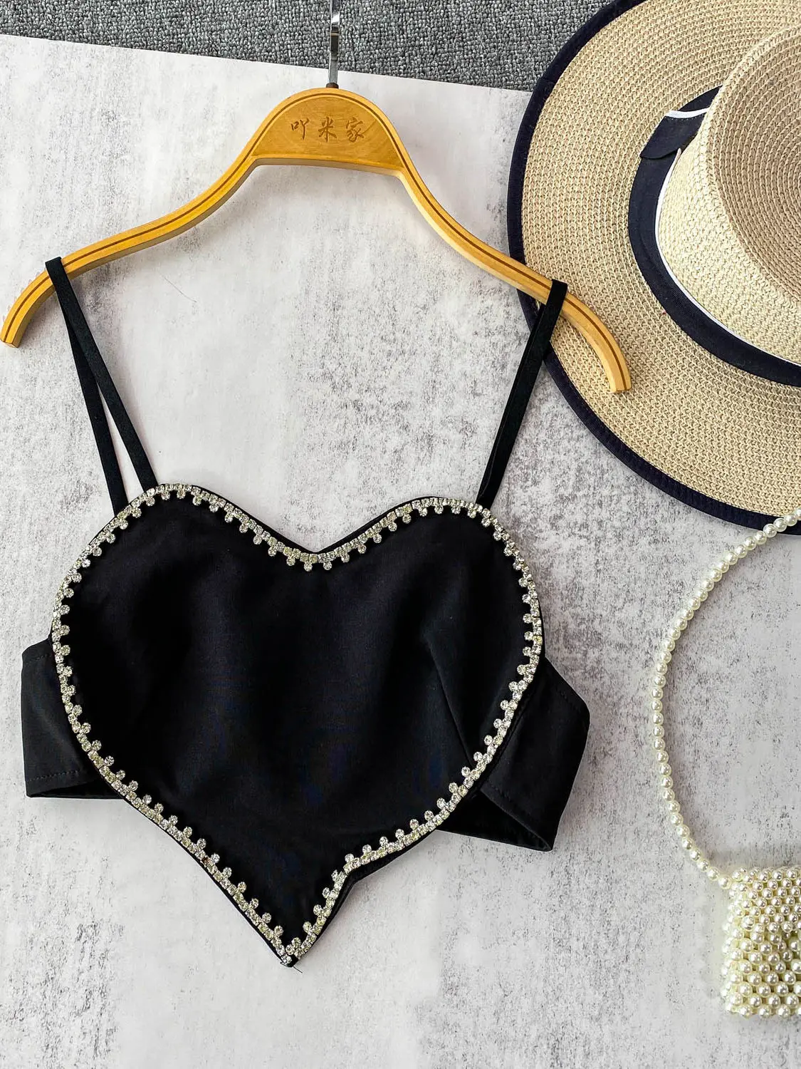   Heavy Du Diamond intégré ort Bal débardeur femme Sexy été Faionable sangle d'épaule gilet