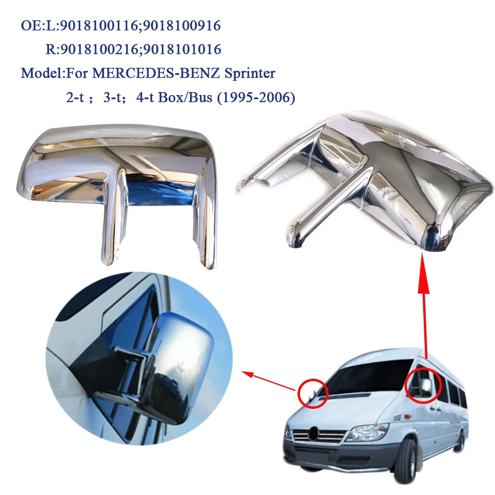 For LHD Car Outside Mirror Cover Trim Reversing Mirror Cover For Mercedes Benz Sprinter 2-T 1995-2006 9018100116 9018100216 1/2X