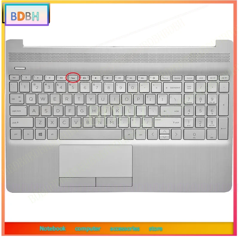 New US Keyboard  For 255 250 G8 G9 15S-DU 15S-DR GR 15Z-GW 15-DW TPN-C139 L52023-001 Palmrest Top Case with Keyboard Silvery