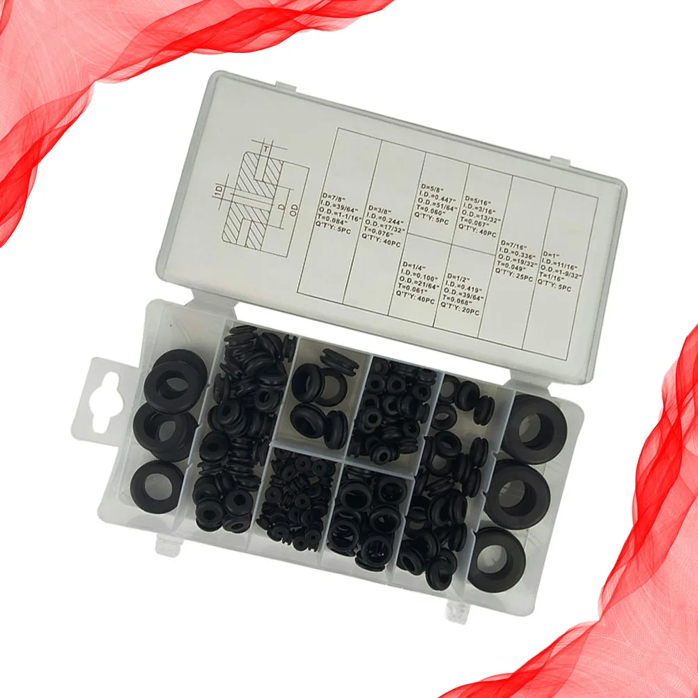 

180 Pcs Guard Coil Insulation Washers Rubber Rings Gasket Sealer Casement Window Assortment Kit
