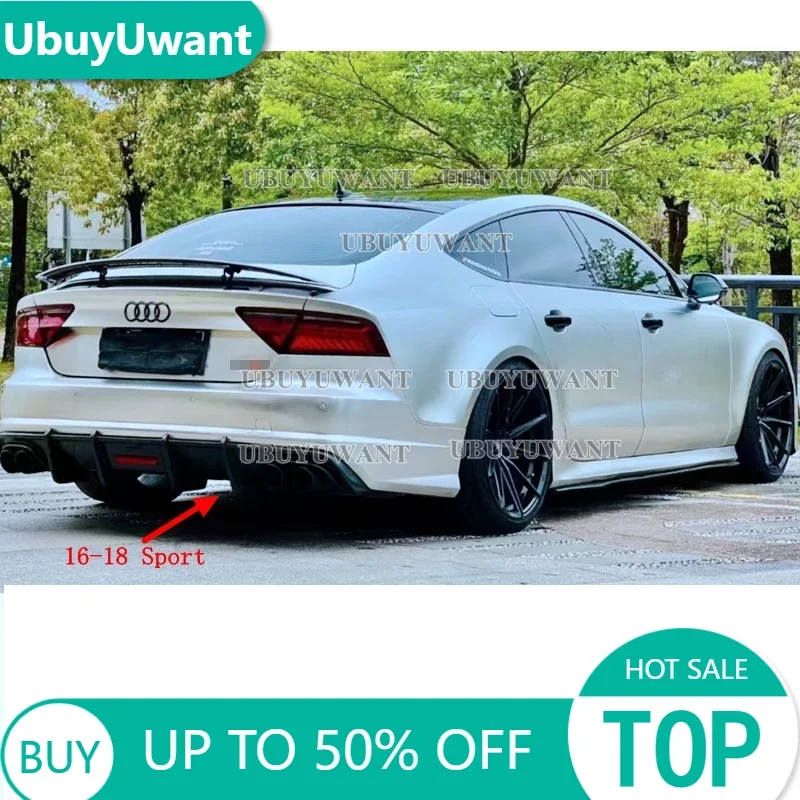 Für Audi A7 S-Line S7 RS7 2016 2017 2018 Hohe Qualität Auto Zubehör Hinten Stoßstange Diffusor Lip spoiler Splitter Schutzfolie
