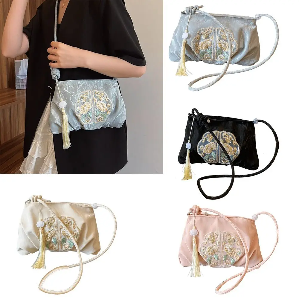 حزمة حقيبة حقيبة التطريز الناعمة النمط الصيني سعة كبيرة حقيبة ساعي حقائب اليد الموضة لفتاة النساء سيدة