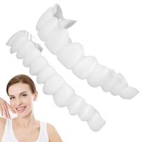 Fake Teeth Denture Teeth Veneer Snap in Teeth Confidence Smile Dentures Veneers Fake White Teeth with Mini Tweezers for Men