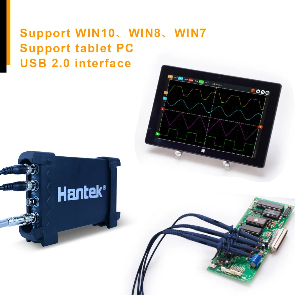 Hantek 6074BE 70MHz 4CH automatyczny zestaw oscyloskop cyfrowy narzędzie diagnostyczne 1GSa/s USB wirtualny oscyloskop przyrząd diagnostyczny