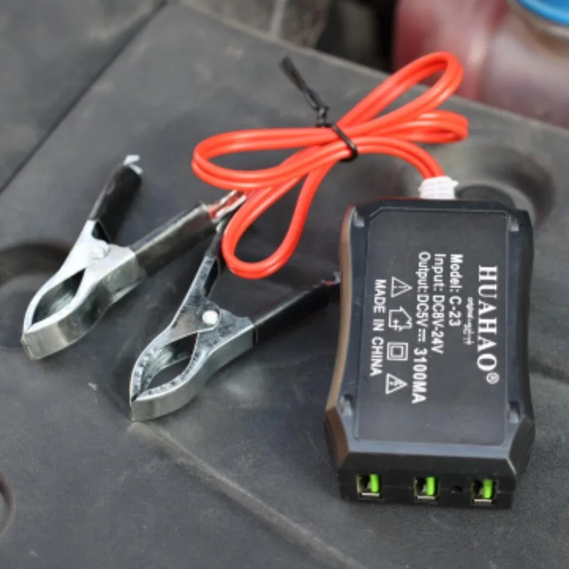 

Adapter Universal 8V-24V Multi Ports Electric Vehicle Battery Power Converter 3 USB Phone Charger Car Motorcycle Fast Charging