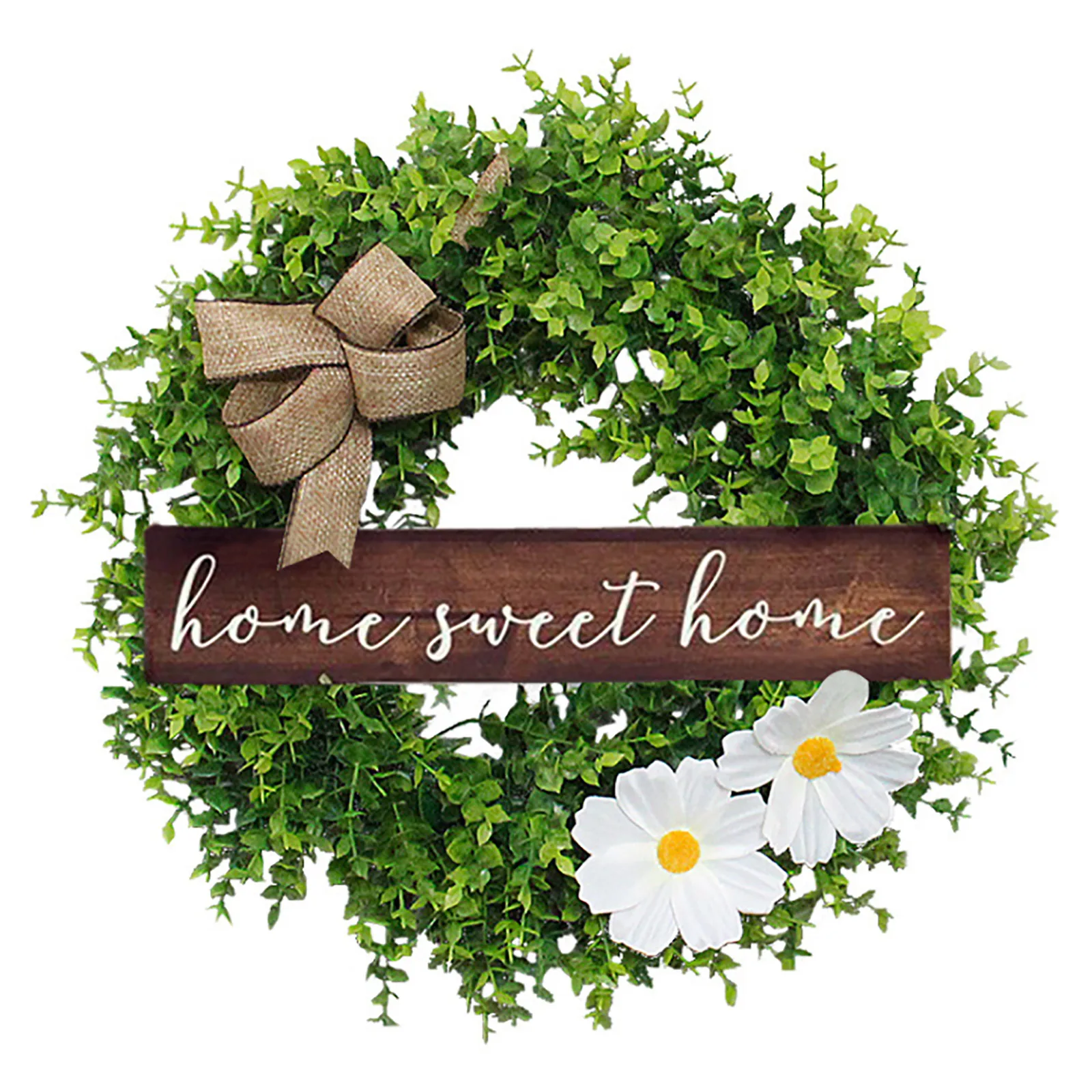 Plaque Wreath Signboard Garland Door Hanging Simulation Wreaths 44CM Plastic + Silk Cloth Christmas Craft Small Fresh Nameplates