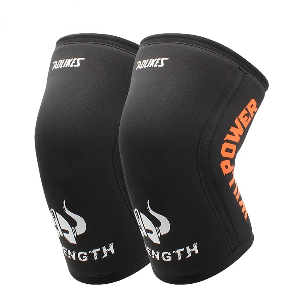 1pc 7mm Neoprene Sports Kneepads Compression Weightlifting Pressured Crossfit Training Knee Pads Support Women Men