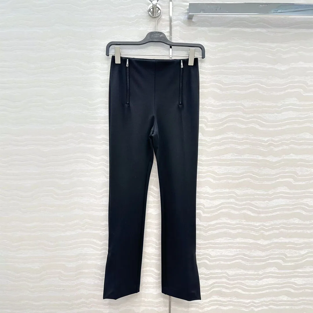 

2025 New Autumn Elastic Skinny Pencil Pants Women High Waist Double Zipper Buckle Button All-matched Slim Ankle Length Trousers
