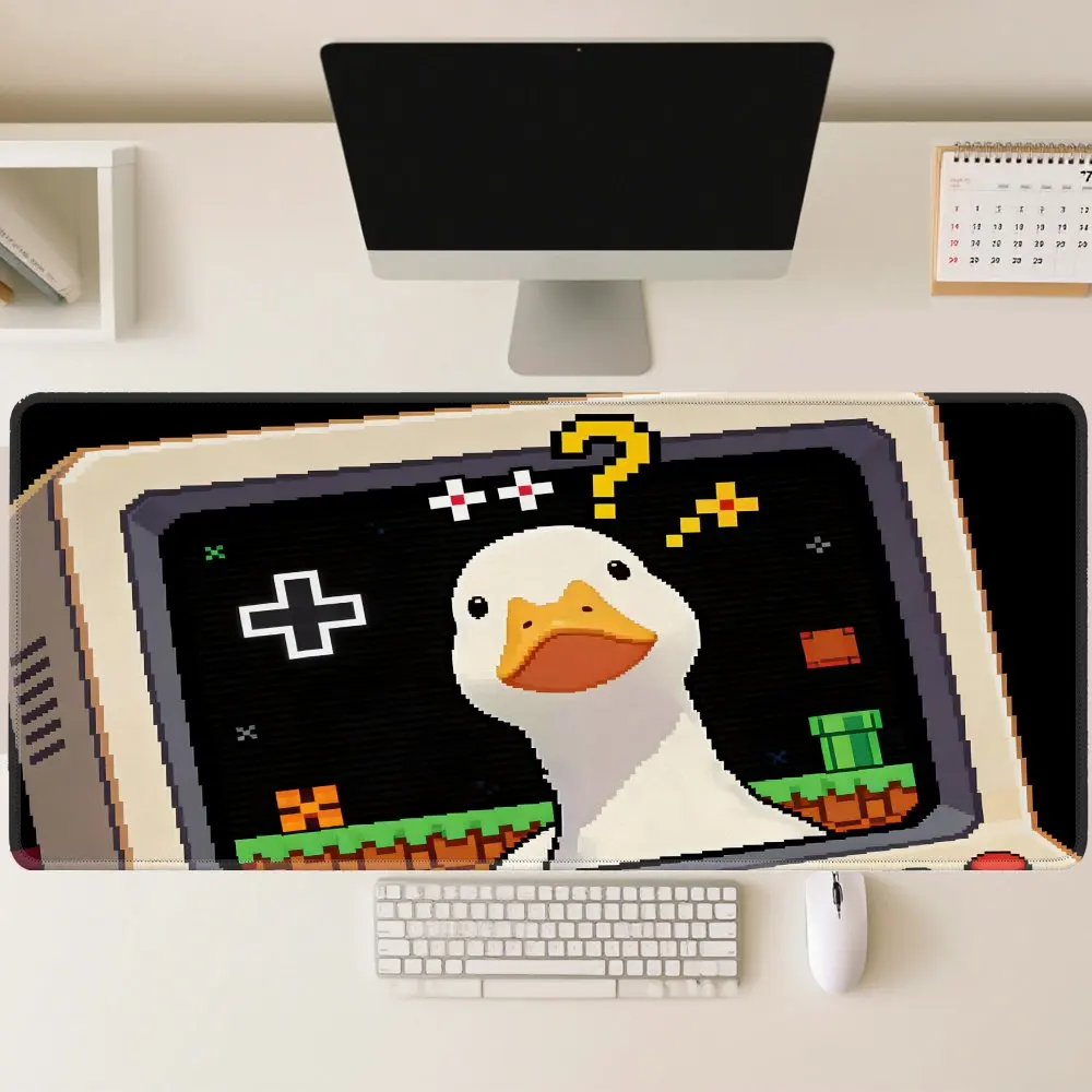 

Большой ретро-коврик для стола в виде утки, водонепроницаемый нескользящий игровой коврик для мыши, коврик для стола в 8-битном стиле для офиса и дома