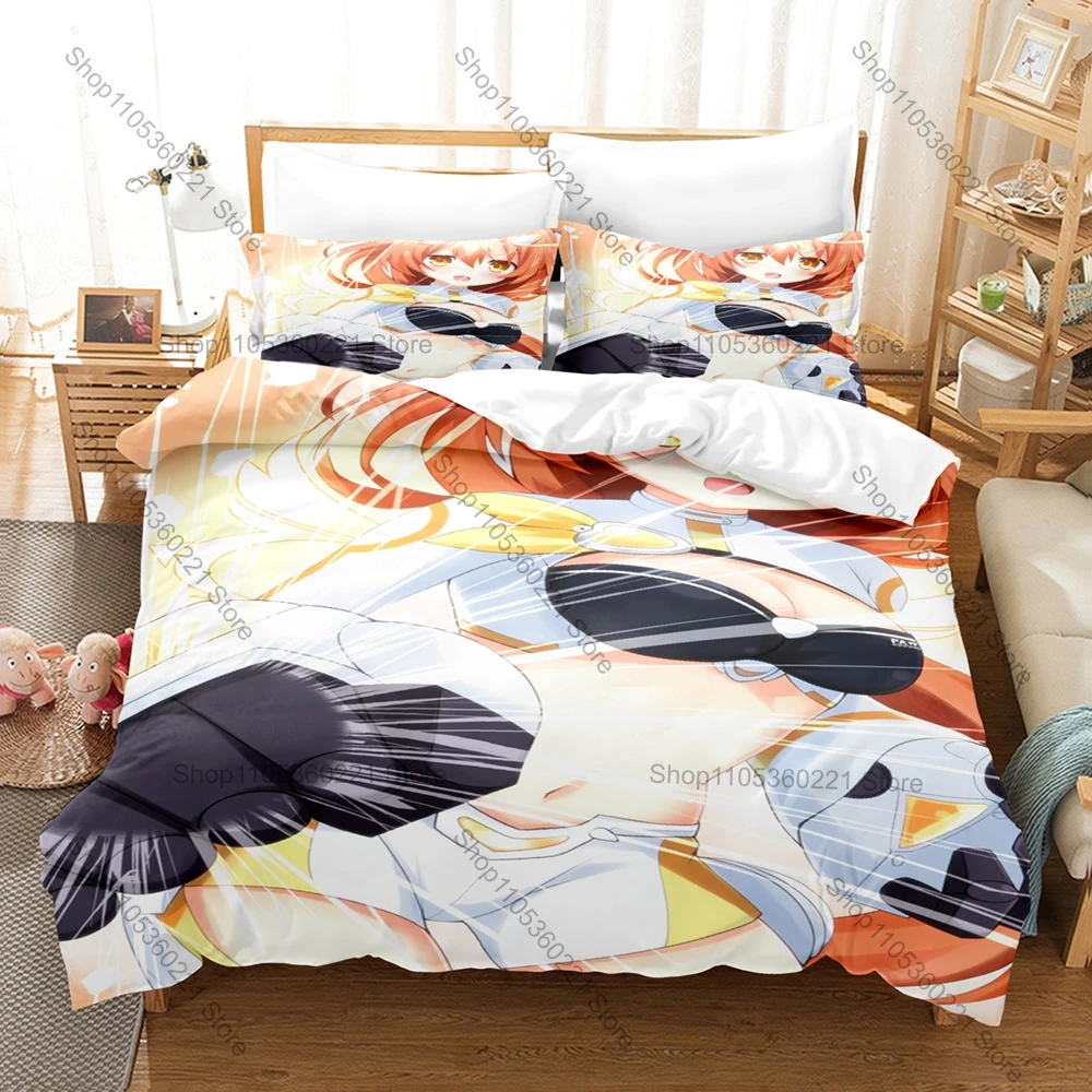 Gentle Kawaii Schoolgirl Graphic Kannuki Natsume Warm Daily Anime Bedding Set Duvet Cover With 2 Pillowcases Teen Girly Bedroom