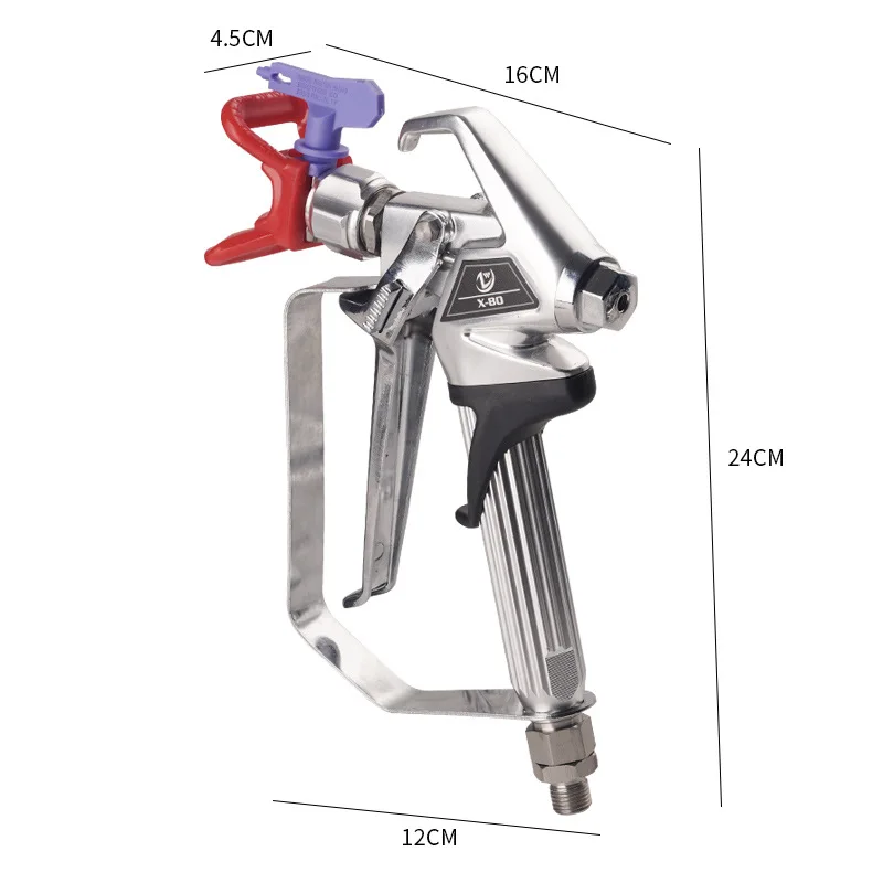 X80 Airless Spray Gun 3600 PSI with 517 Nozzle Tip & Nozzle Holder, Compatible with GUTUBAO GTB GRACO Airless Paint Sprayers, for Latex Wall Paint Painting