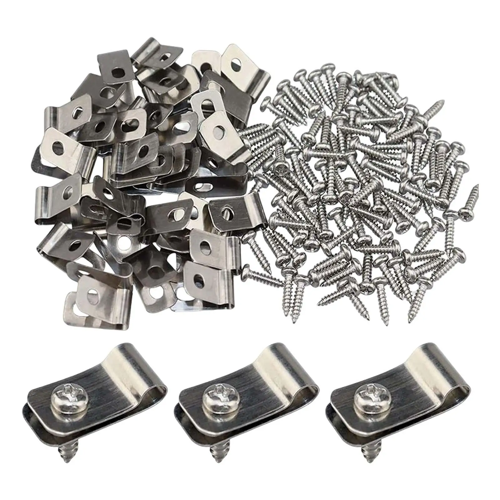 100x Fencing Mounting Clips W/ 100Pcs Screws Portable Protect Your Farm for Metal Fence