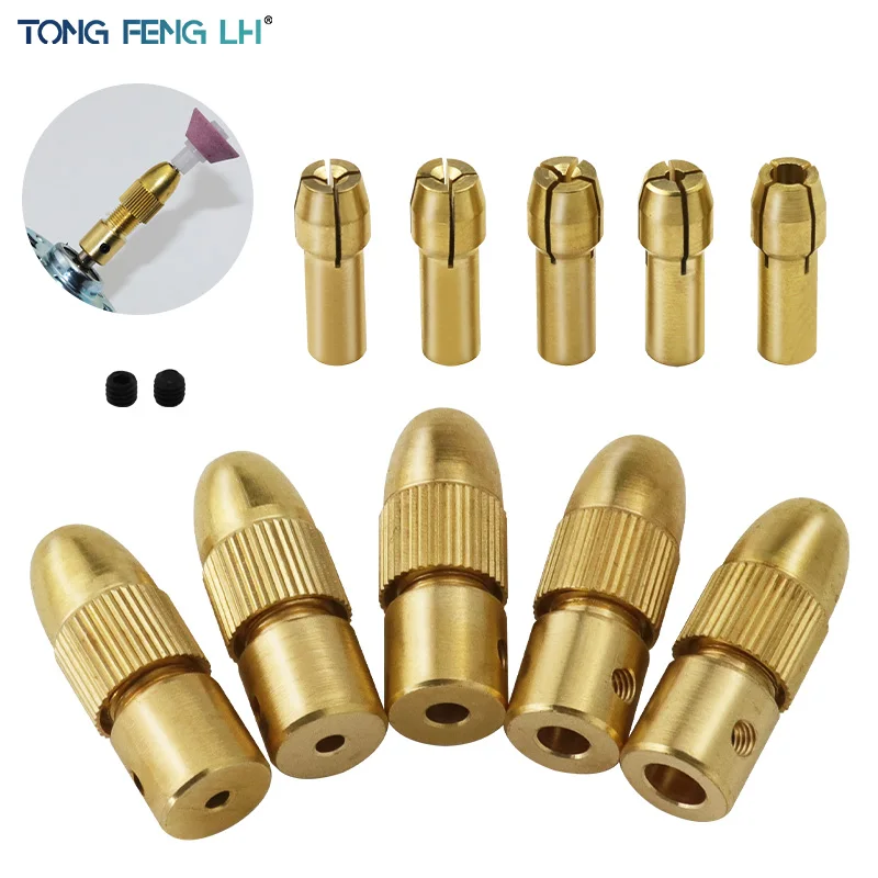 

7Pcs 2.35/3.17/4.05/5.05mm Electric Motor Shaft Mini Chuck Fixture Clamp 0.5/1.0/1.5/2.3/3.0mm Dremel Drill Chucks Collets Set