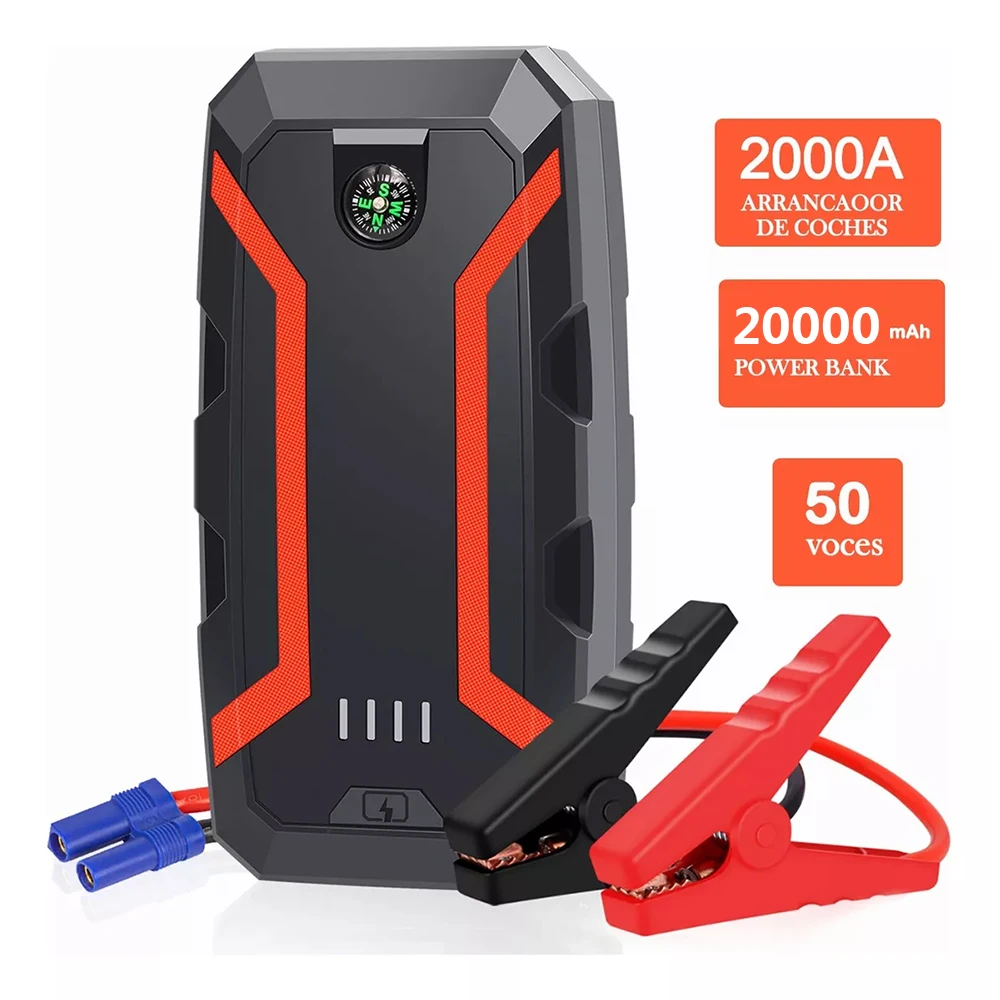 Car Jump Starter 20000mAh 12V Wireless Charging Portable Auto Booster Charger Car Emergency Booster Power Bank Starting Device