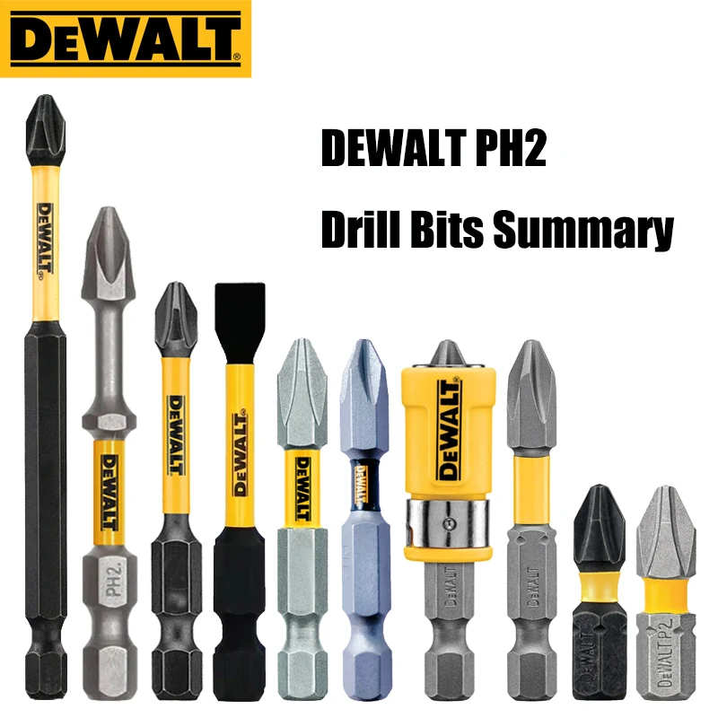 DEWALT PH2 SL8 Philips wiertła płaskie seria 10X 20X 89MM 63.5MM 57MM 50MM 25MM oryginalny śrubokręt nagłówek wsadowy