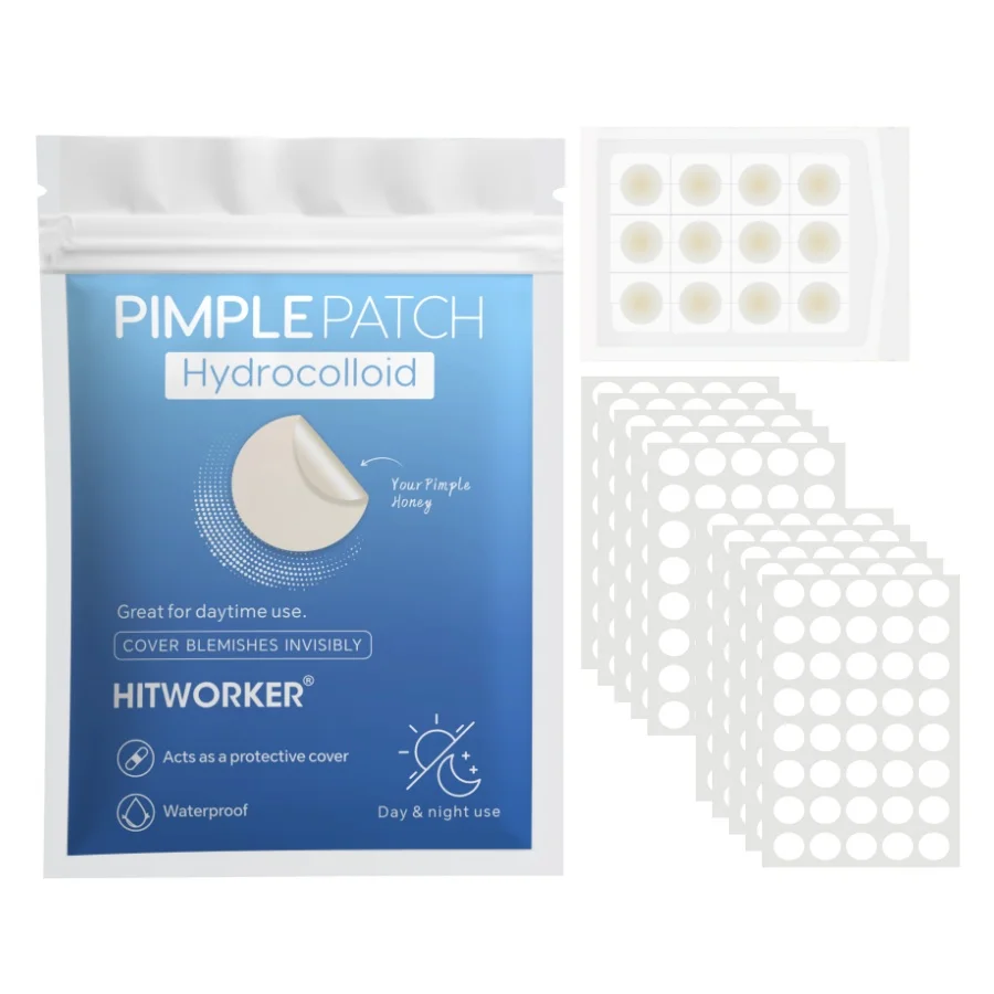 212/412 pieces of HITWORKER tea tree oil acne patch - round transparent design, makeup concealer patch, acne emergency, invisibl