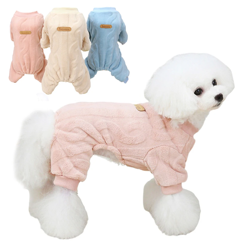 Warm Fleece Boy Dog Pajamas Winter Dog Clothes for Small Dogs Puppy Cat Jumpsuit Chihuahua Overalls Yorkies Costume Pet Onesie