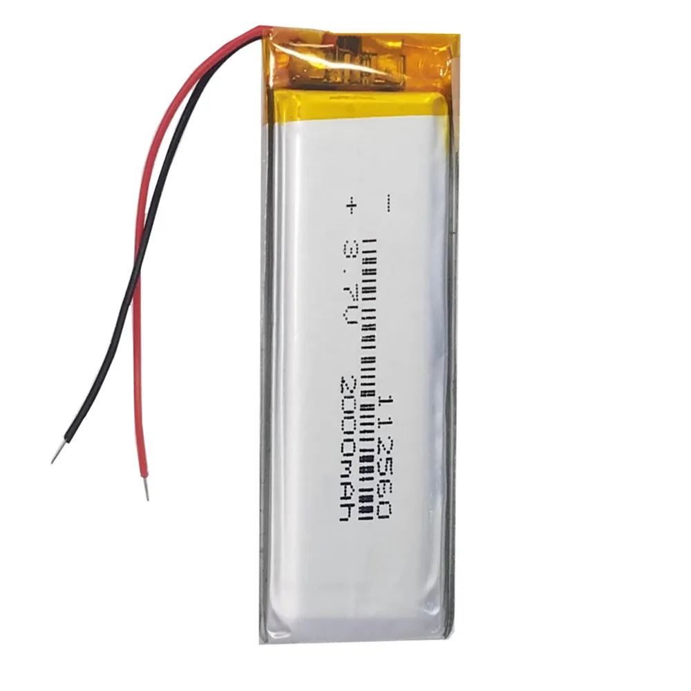 1-10PCS 3.7V 2000mAh Polymer Lipo Battery 112560 For MP3 Bluetooth Speaker Power Bank Monitor Video Player Plate MID Tablet PC