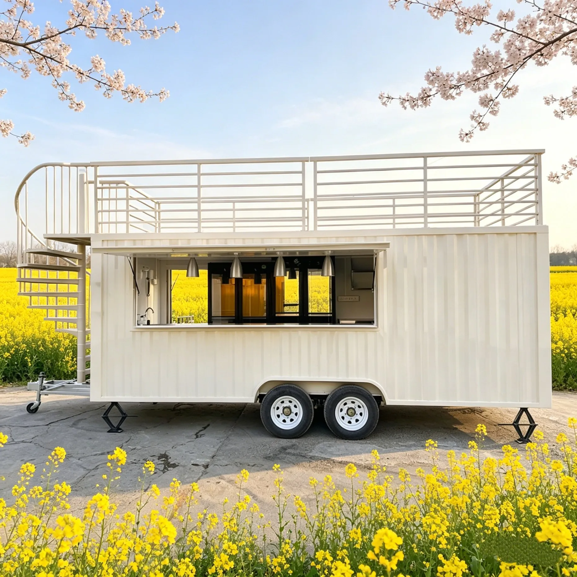 

Custom Double Decker Food Truck Mobile Two Story Concession Trailer with Kitchen Equipment All Purpose Food Truck