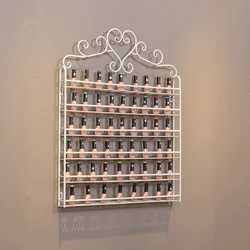 white 6 Layer Iron Nail Polish Shelf Black Nail Shop Exhibition Shelf Nail Polish Display Wall Rack Makeup Organizer