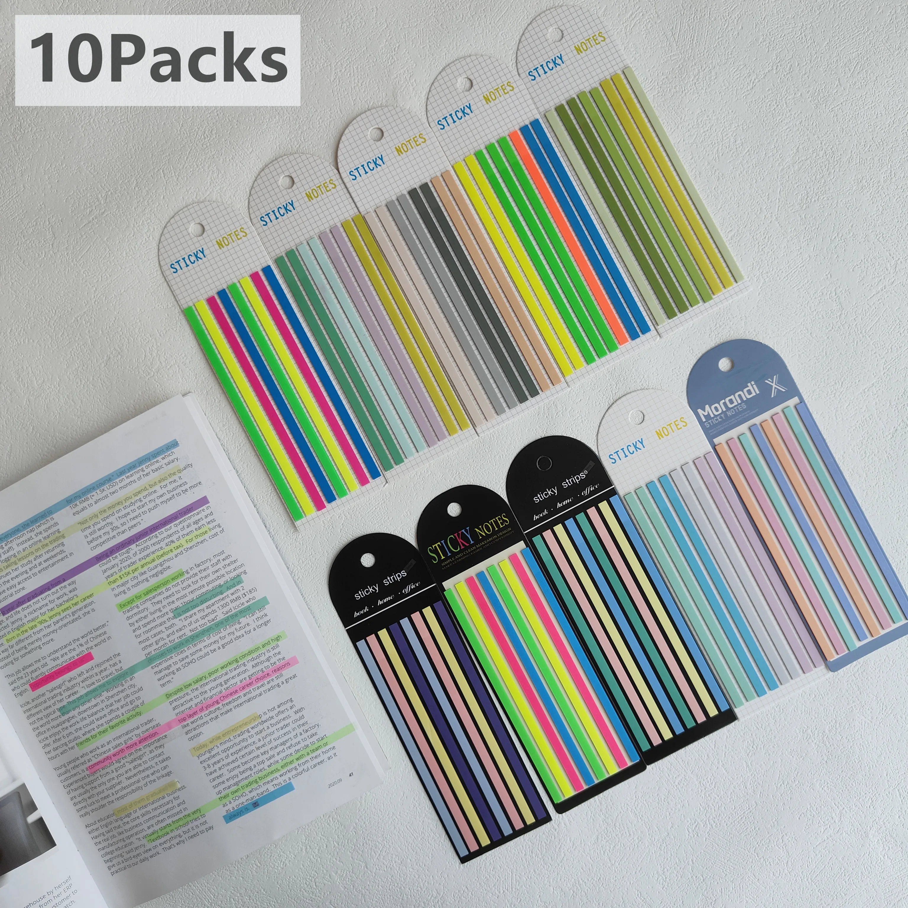 Imagem -01 - Auto-adesivo Transparente Sticky Notes Bookmarkers Livro de Leitura Aba Clara Kawaii Papelaria Bonito 10 Packs Per Set auto adesivo transparente sticky notes bookmarkers livro de leitura aba clara kawaii papelaria bonito 10 packs per set 01