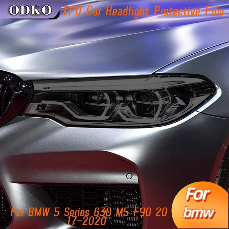 

For BMW 5 Series G30 M5 F90 2017-2020 Car Headlight Tint Black Protective Film Taillight Transparent TPU Sticker Accessories