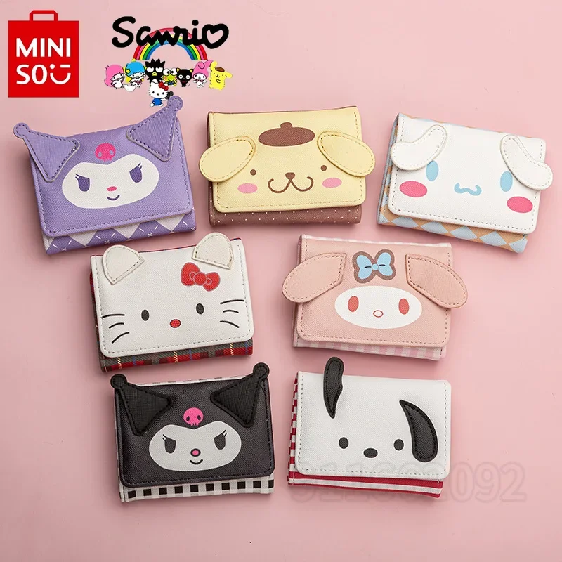 

MINISO Sanrio New Coin Purse Luxury Brand Fashion Trend Women's Coin Purse Cartoon Wallet Multiple Card Slots Large Capacity